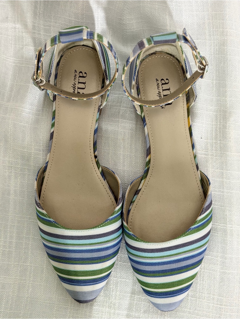 New Ana A New Approach Darell Ankle Strap Ballet Flats Women Shoe Size 8M NWT